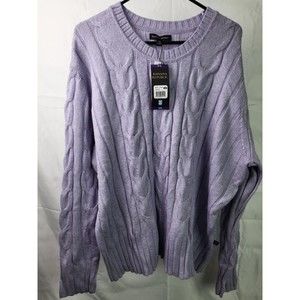Banana Republic Women's Soft Cable Knit Sweater Lavender Grey XXL *READ**
